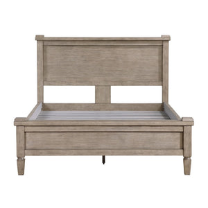 English Elm White Solid Wood Eastern King Bed with Raised Panel Headboard for Classic Bedrooms B011S02474
