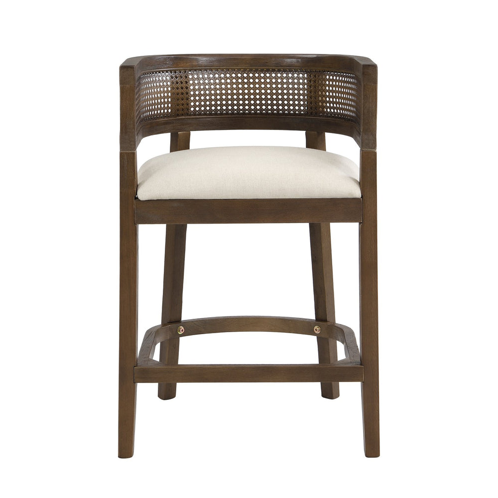 English Elm Christopher Knight Home® - Wood Upholstered Arm Counter Stools Set Of 2 - Beige & Walnut - Stylish Comfort For Your Kitchen N771P265580T