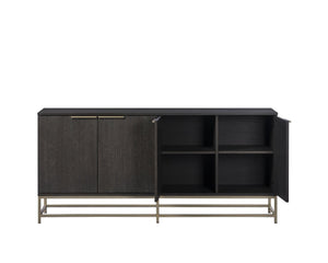 Sunpan REBEL Large Charcoal Grey Sideboard with Gold Accents - Modern Storage Solution for Any Space 106831