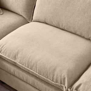 English Elm 105" L-shaped Chenille Sectional with Ottoman Pocket Spring Living Room Sofa Coffee W1097S00227