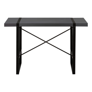 English Elm Computer Desk – Modern Grey Laminate With Black Metal Frame, Ideal For Home Office & Study Use B2710P219882