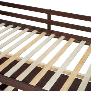 English Elm Full Size Kids Loft Bed with Integrated Desk Seven Drawers and Open Shelving LT000649AAP-2