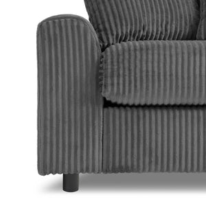 English Elm 112*64'' Corduroy Sectional Sofa with Bluetooth Speakers, L-Shaped Modular Couch w/Console,USB Charger,Storage & Ottoman,Deep Wide Seats for Living Room N723S1756E