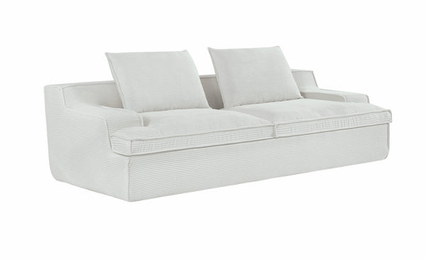 English Elm Nimbus Oversized Full Foam 4-Seater Sofa — 90" Wide Corduroy Comfort, No Assembly, Wide Arms, Ergonomic Ivory B2735P271458