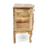 Christopher Knight Home® - Noble House - Culloden Handcrafted Boho Mango Wood Cabinet, Natural and White