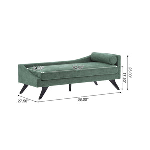 English Elm Christopher Knight Home® - CHAISE modern fabric lounge with rolled accent pillow, splayed birch legs and luxe comfort seating experience Green 68.25 L x 28 W x 17.75 H N776P291705G