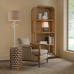 Geo Accent Table - Handmade Mango Wood & Bone Hexagonal Table with Multi-Colored Design for Style