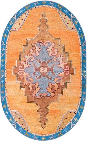 Unique Loom Timeless Thomas Machine Made Medallion Rug Orange, Brown/Ivory/Red/Beige/Black 5' 1" x 8' 0"