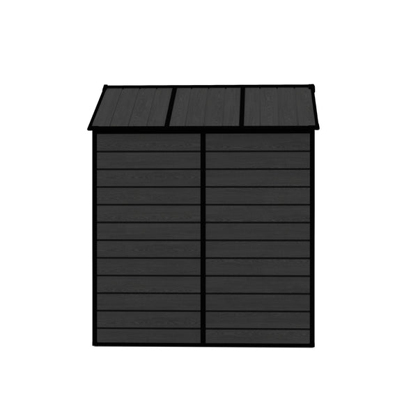 English Elm Campcraft Resin Storage Shed 6x6 Ft Polypropylene Waterproof Outdoor Wood Grain W1598S00029