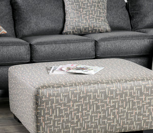 English Elm Gray Upholstery Ottoman 41"L x 41"W x 20"H – Plush Transitional Seating, Solid Wood Frame, Easy Assembly Gray 39 L x 39 W x 15 H B2741P356297