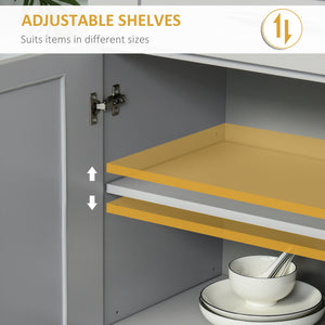 English Elm HOMCOM Tall Kitchen Pantry Cabinet 72" Grey Storage Cupboard with Adjustable Shelves, Drawer & Anti-Tip W2225S00056