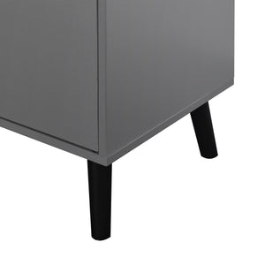 English Elm Storage Cabinet Mid Century 3-Drawer Accent with Adjustable Shelf, Stable Solid Legs, Multiroom Use Gray W409P171603