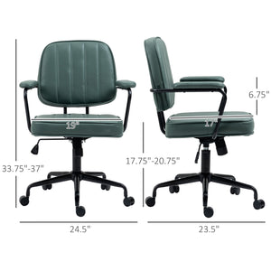 English Elm Vinsetto Ergonomic Home Office Chair Green - Adjustable Height Tilt, Microfiber Comfort, 264 lb Capacity W2225P173828