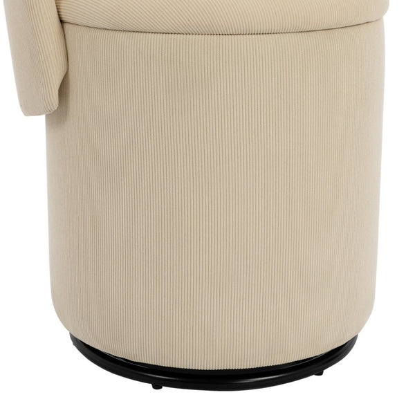 English Elm Stylish Barrel Swivel Accent Chair Upholstered Seat with Storage for Vanity or Dining W3248P424639