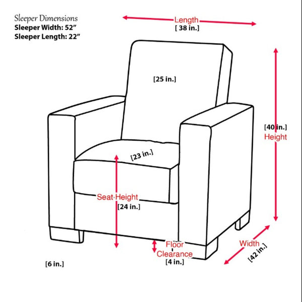 English Elm Primenest Stylish Convertible Armchair With Hidden Storage - Perfect For Small Spaces & Modern Living B030P305103-GIGA