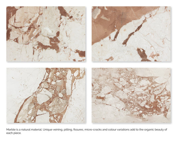 Sunpan LAROS End Table - Stunning Crema Breccia Marble Accent for Modern Living Spaces and Décor Cream 112367