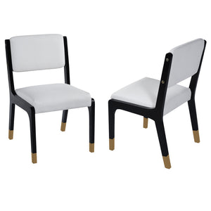 English Elm Wood Dining Chairs Set Of 2 - Modern Farmhouse Accent With Solid Wood Legs & Comfortable Padded Seats N842P300888D-GIGA