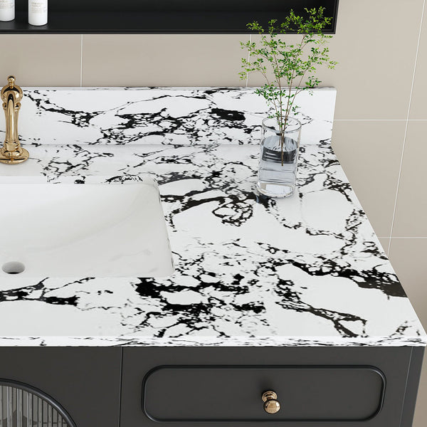 English Elm 43"X22" Bathroom Vanity Top With Undermount Sink & Backsplash In Panda White - Durable & Stylish! W509P362107