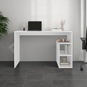 English Elm Star Writing Desk with Open Shelving Dark Wood Finish Compact Home Office Furniture White B128P473975