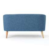 Christopher Knight Home® - Noble House - Bridie Muted Blue Fabric Mid Century Modern Loveseat