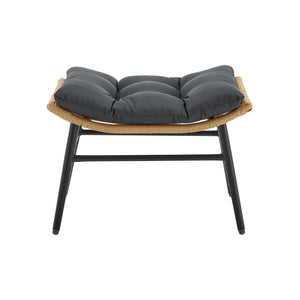 English Elm Benson 3-Piece Lounge Chair Set Gray — Weatherproof PE Rattan, Tufted Cushions, Glass Table, UV Resistant B365P397652