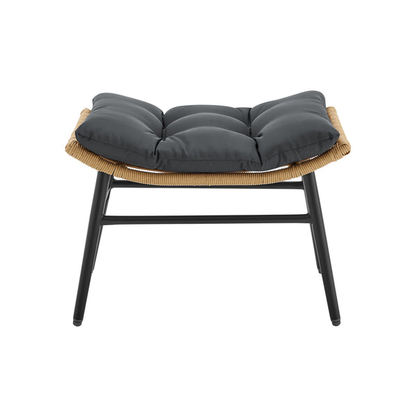 English Elm Benson 3-Piece Lounge Chair Set Gray — Weatherproof PE Rattan, Tufted Cushions, Glass Table, UV Resistant B365P397652