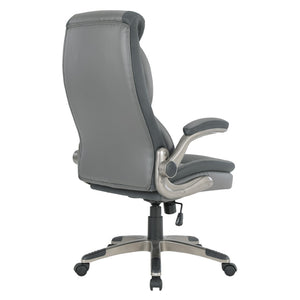 OSP Home Furnishings Exec Bonded Leather Office Chair with Lumbar Support Padded Arms and Ergonomic Tilt ECH17057-EC42