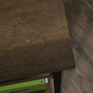 English Elm L-Shaped Desk: Stylish Brown Finish With Adjustable Shelves And Hidden Compartments For Versatility B356P367890