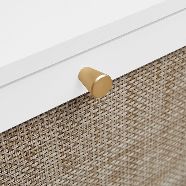 English Elm Rattan 3 Door Shoe Rack with Metal Base and Anti-Slip Feet, Double Shelf Storage for Entryway White W688P211259