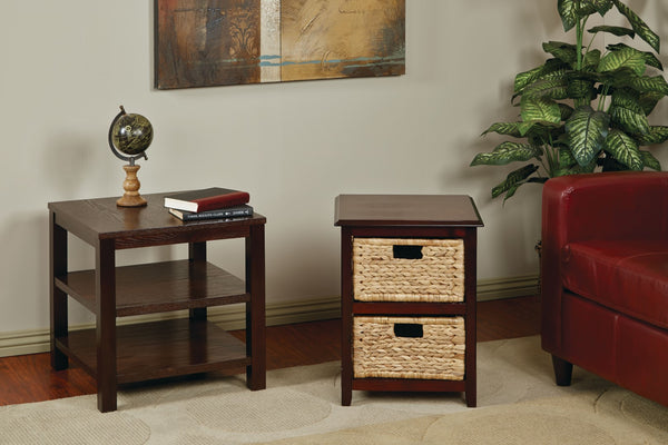 OSP Home Furnishings Seabrook Two-Tier Storage Unit Espresso