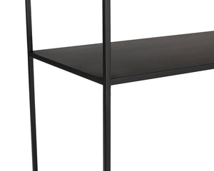 Sunpan Parsons Bookcase - Timeless Mid-Century Modern Design with Fluted Glass Doors and Matte Black Frame