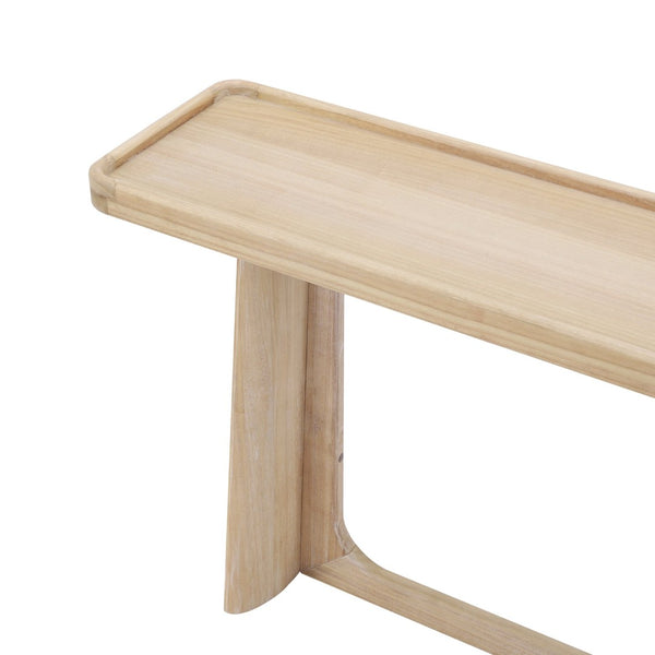 English Elm Farmhouse Console Table Tray Top Trestle Base Distressed Wood Entryway Sofa Natural N760P359387N