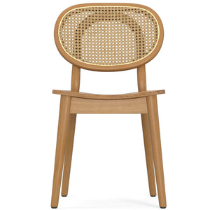 English Elm Rachel Kiln-Dried Beech Wood Dining Chairs (Set of 2) with Rattan Cane Back, Natural Finish, Eco-Friendly B136P266937