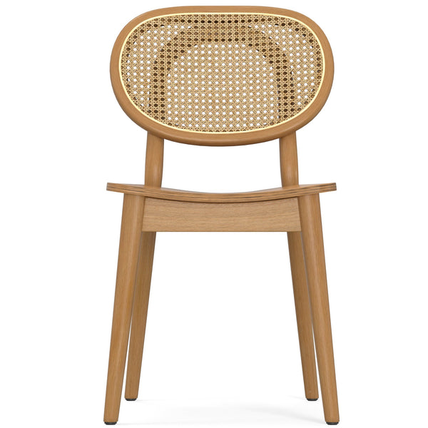 English Elm Rachel Kiln-Dried Beech Wood Dining Chairs (Set of 2) with Rattan Cane Back, Natural Finish, Eco-Friendly B136P266937