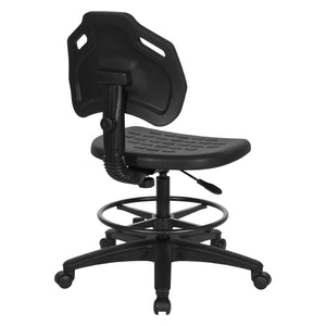 OSP Home Furnishings Vocation Drafting Chair Urethane Seat Pneumatic Height Adjustable with Footrest for Labs KH81375MX