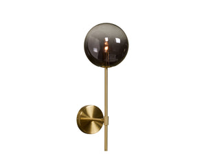 Sunpan Izora Sconce - Modern Wall Light Fixture with Stylish Frosted Glass Shade and Durable Metal Frame Brass / Smoke Grey Ombre