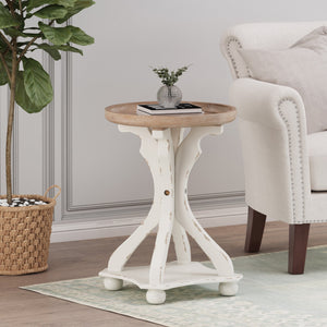 English Elm Christopher Knight Home® - End Table - French Country Charm With Lipped Round Top, Ideal Accent For Living Spaces & Entryways N771P239460Y