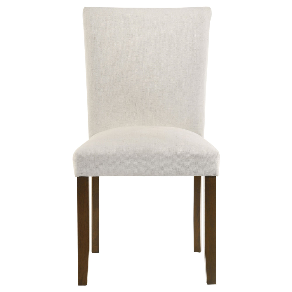English Elm Conifer Beige Upholstered Side Chairs Set of 2 — Modern Armless Curved-Back Dining Seats, Sturdy Legs B062P375409