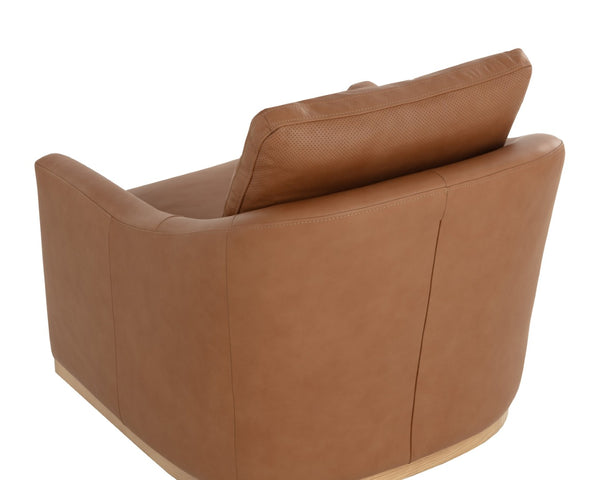 Sunpan CORBIN Swivel Lounge Chair - Premium Butternut Leather with Ergonomic Comfort & Stylish Design 112093V