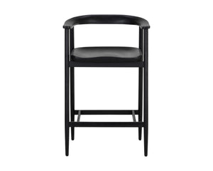 Sunpan Jeremy Counter Stool – Sleek Mid-Century Design in Acacia Wood with Unique Natural Textures and Character Black