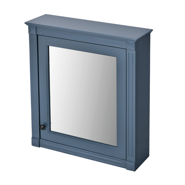 English Elm 24'' 24'' Wall Mounted Bathroom Mirror Cabinet with Adjustable Shelves, Space-Saving Modern Storage Solution Blue N710P195492C