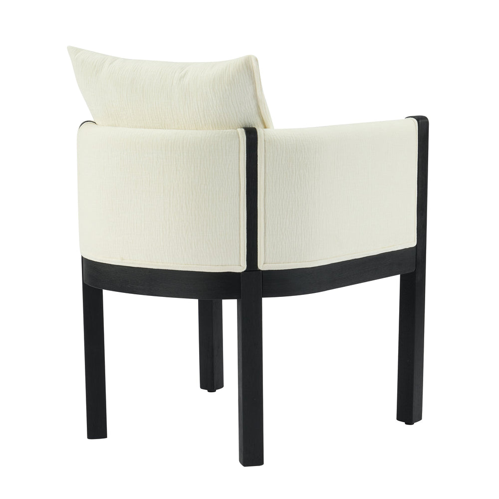 English Elm Christopher Knight Home® - Linen Upholstered Armchair Set Of 2 – Elegant White Chairs With Black Rubber Wood Legs For Modern Spaces N768P305168B