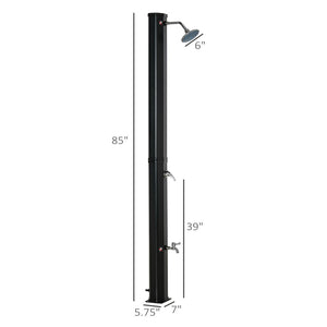 English Elm Outsunny Freestanding Solar Poolside Shower with 360 Head and 9.2 Gallon Heated Tank W2225P200538