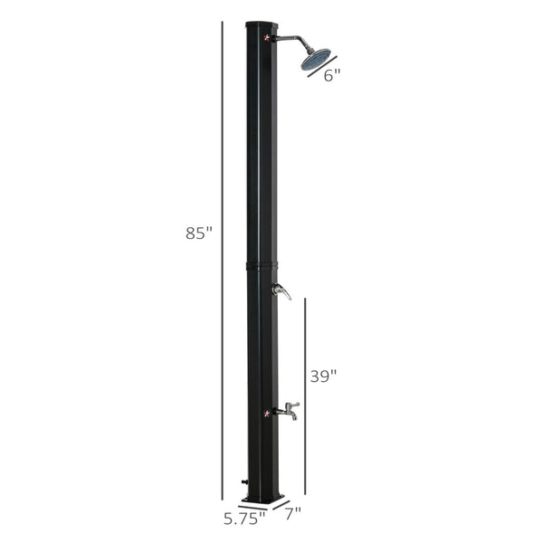 English Elm Outsunny Freestanding Solar Poolside Shower with 360 Head and 9.2 Gallon Heated Tank W2225P200538