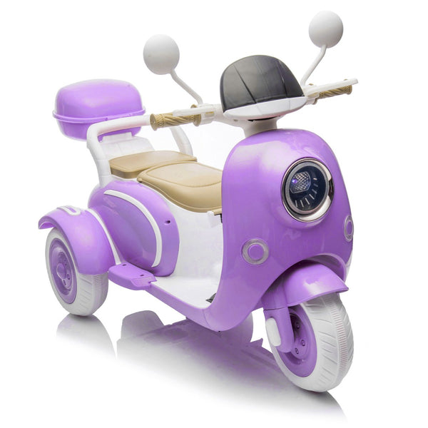 English Elm 12v Dual Motor Two Seater Kids Electric Ride on Trike with Bluetooth and Foldable Parent Seat W1578P295836
