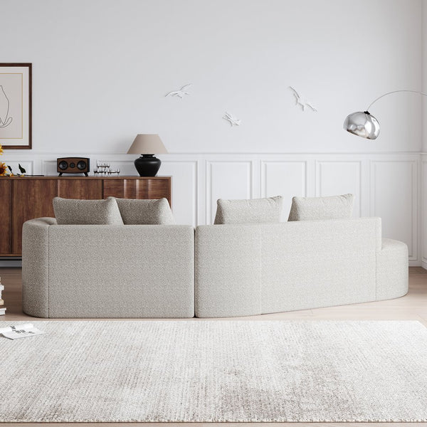 English Elm Modern Oversized Sectional Sofa - 112-Inch Curved Cloud Couch With 4 Pillows For Ultimate Comfort W834P323314