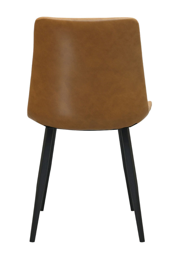 English Elm Beige Cotton Linen Armless Dining Chairs with Oak Legs Ergonomic Set of 2 Brown W5815P476402