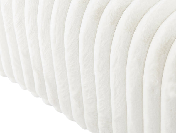 English Elm Ottoman Corduroy Storage Bench with Hidden Cat Nest and Plush Rabbit Footrest for Home Comfort Beige W1825P235543