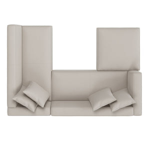 English Elm Marston Corduroy L-shape Sectional Sofa Deep Seating Six Seat Modern Living Room Gray B127S00001
