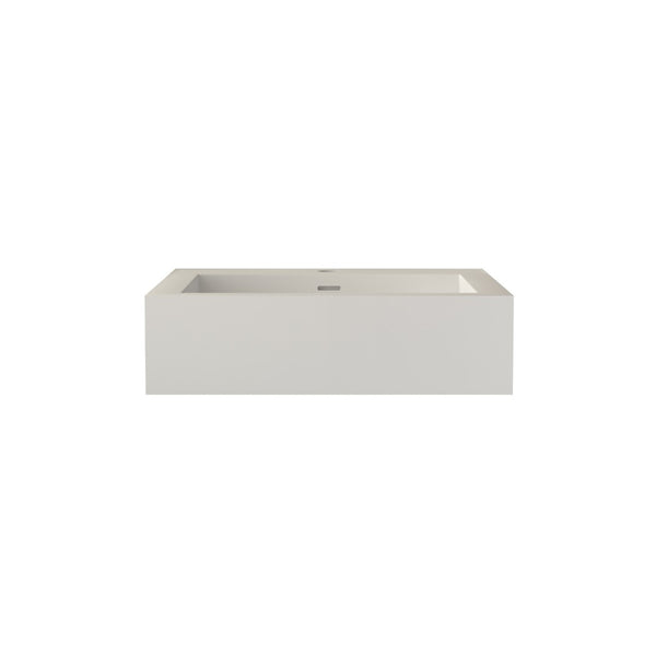 English Elm Bathroom Square Solid Surface Vessel Basin Matte Finish Minimalist Vanity Sink T3785P491214
